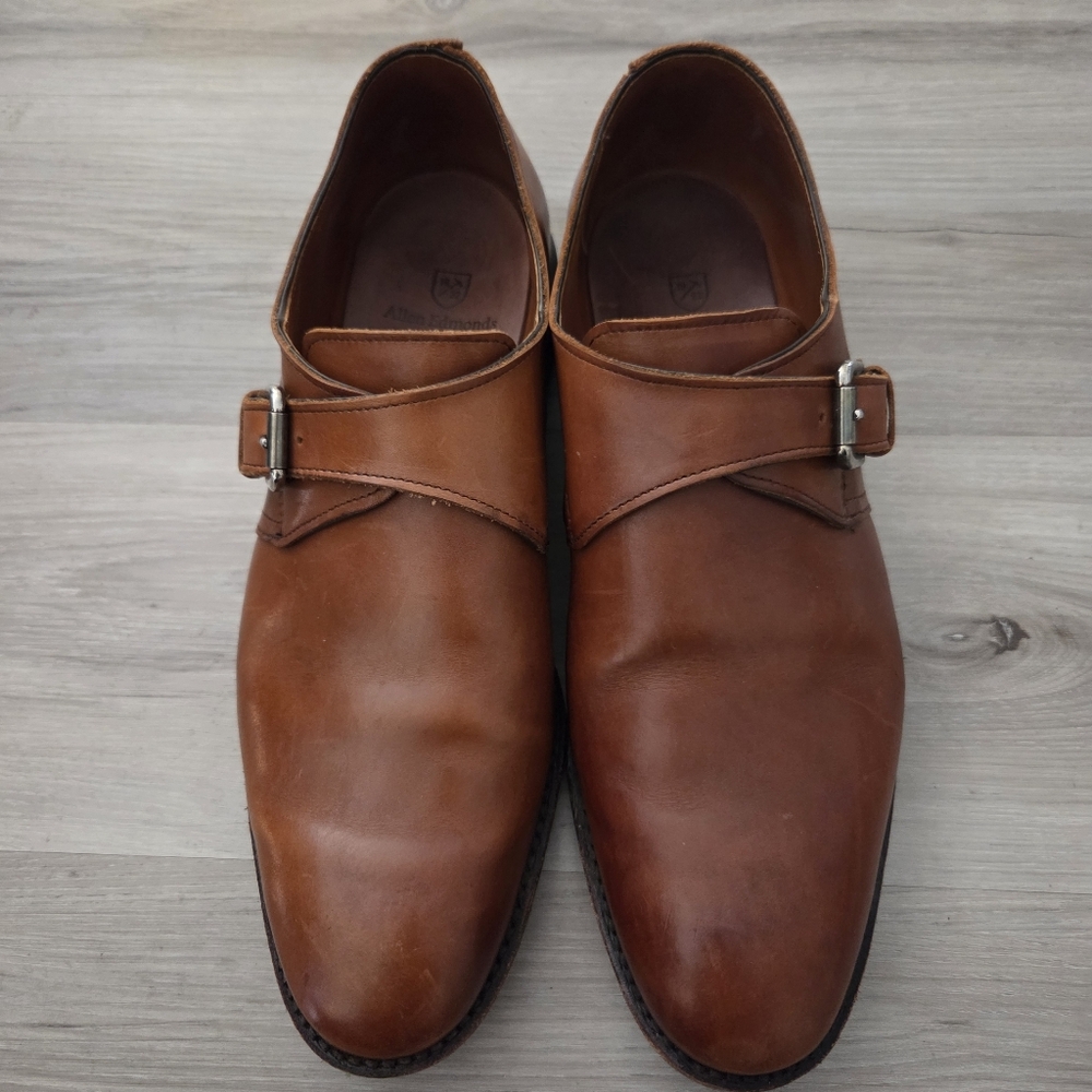 Allen Edmonds Plymouth Single Monk Strap Loafers‎ Walnut Brown Mens Sz 9.5 D USA